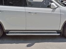 Пороги труба D42 с листом (Лист алюм, проф. нерж) (вариант 1) для Brilliance V5 2014-